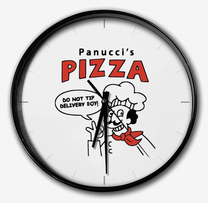 Reloj Blanco de Pizza Panucci
