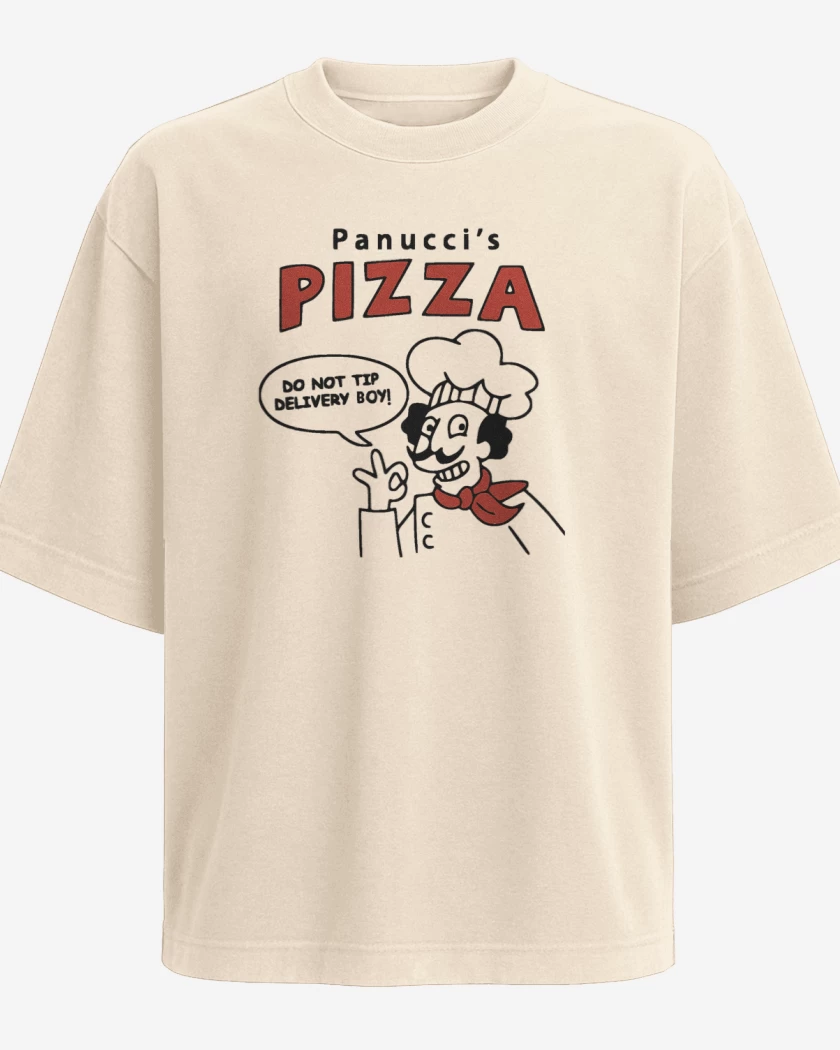 Polera Oversize Beige de Pizza Panucci