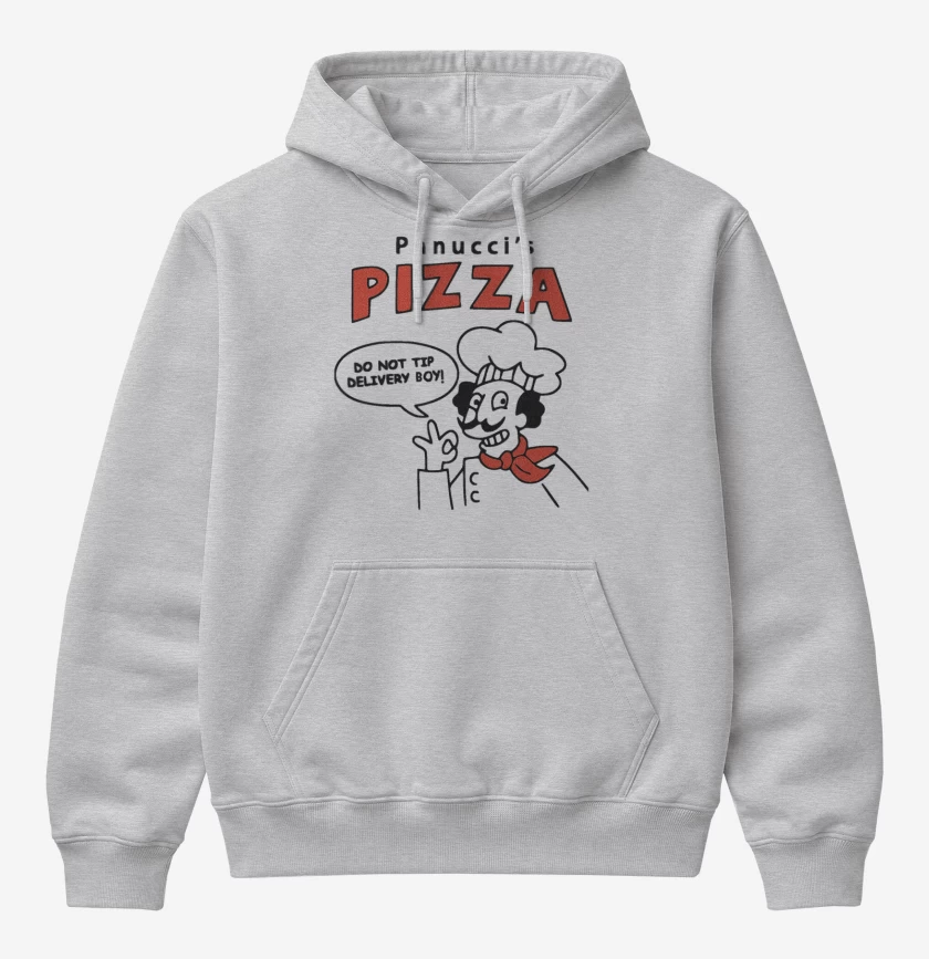 Poleron Canguro básico Gris Melange de Pizza Panucci