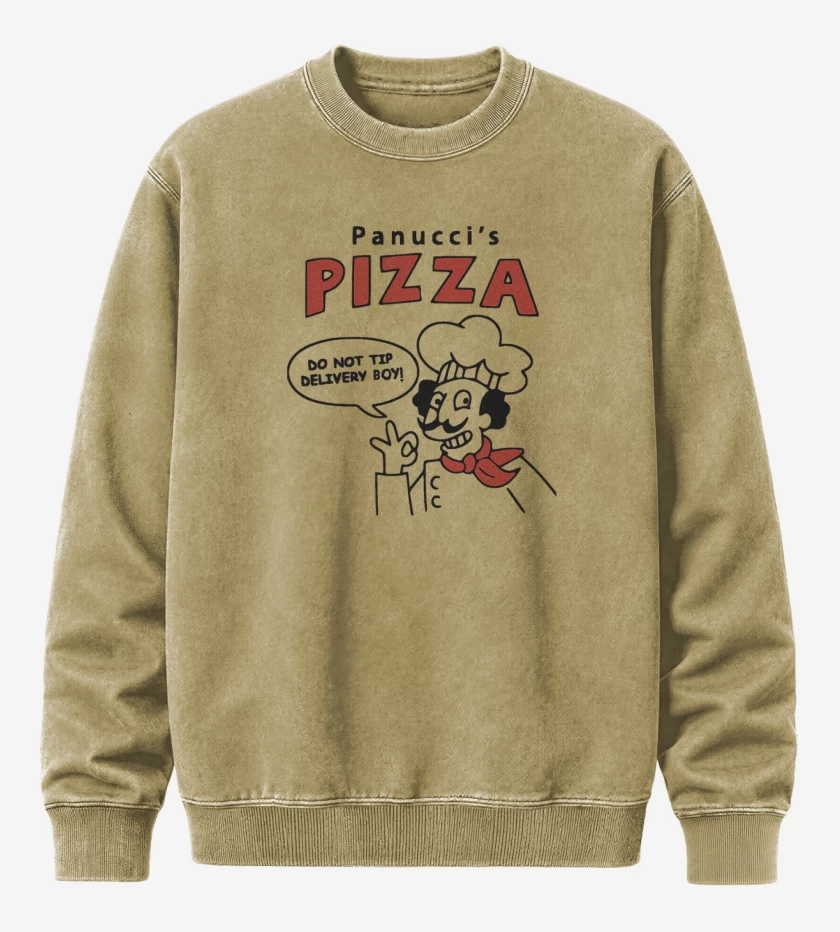 Poleron Polo Acid Wash Beige de Pizza Panucci