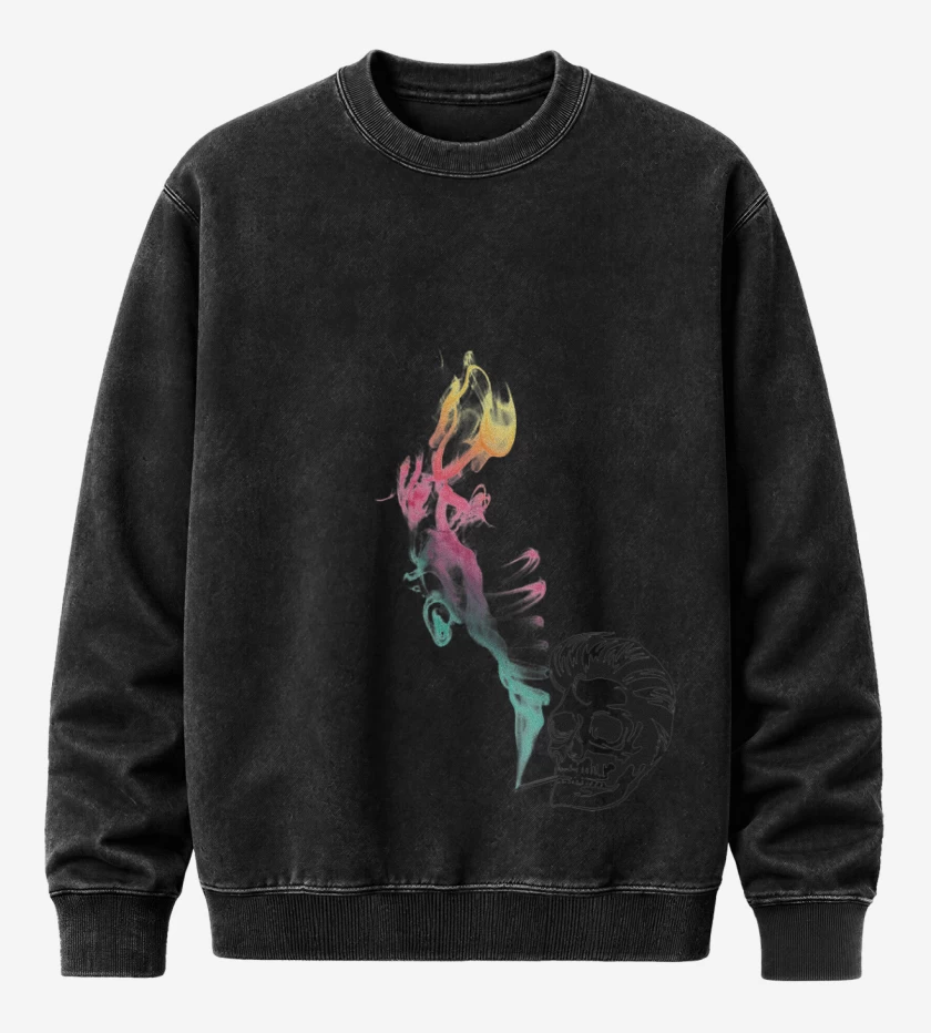Poleron Polo Acid Wash Negro de Elvis Color