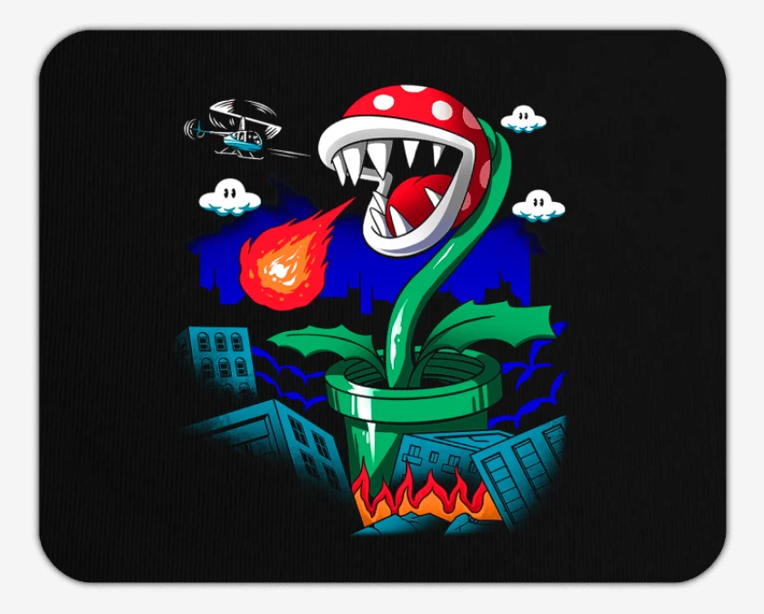 Mousepad Negro de Piranha