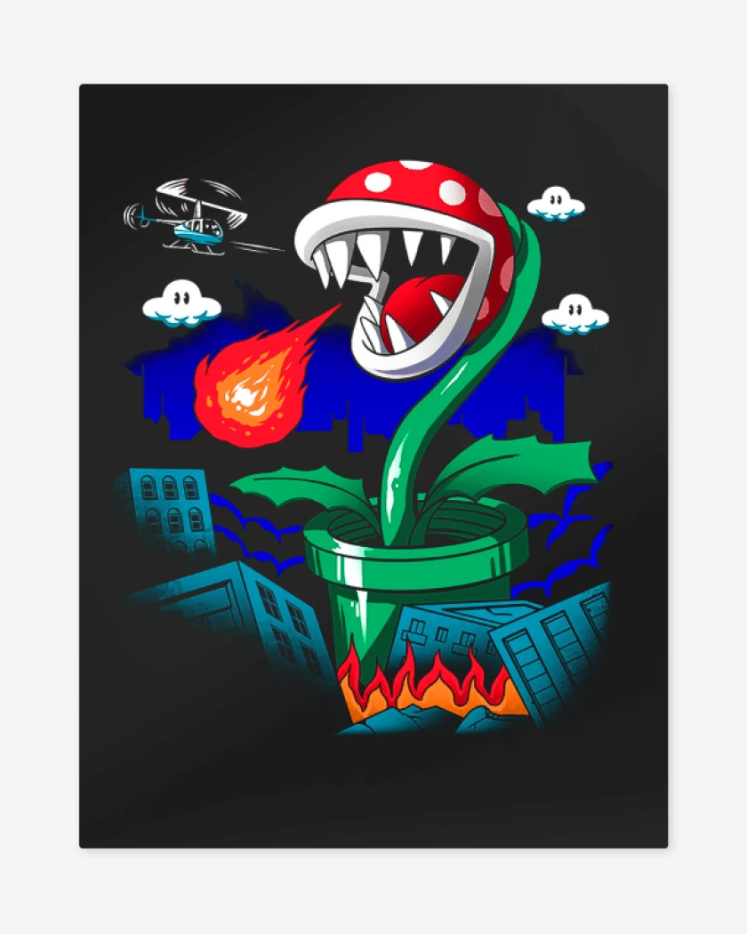 Print metalico Negro de Piranha