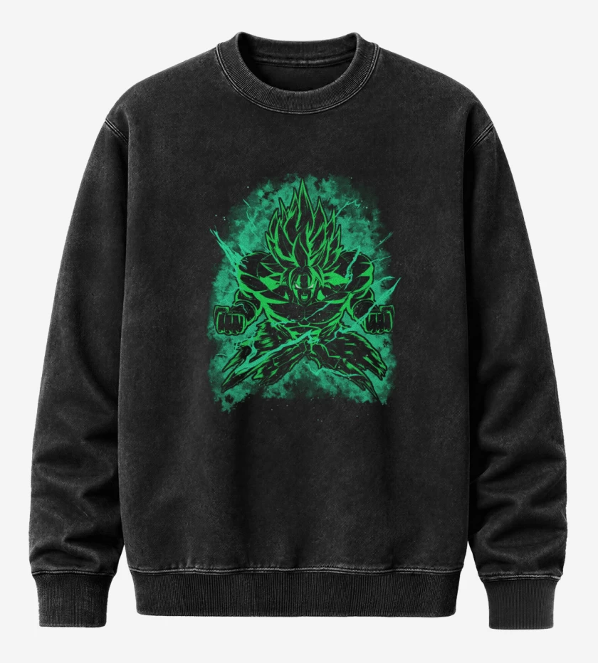 Poleron Polo Acid Wash Negro de broly 2