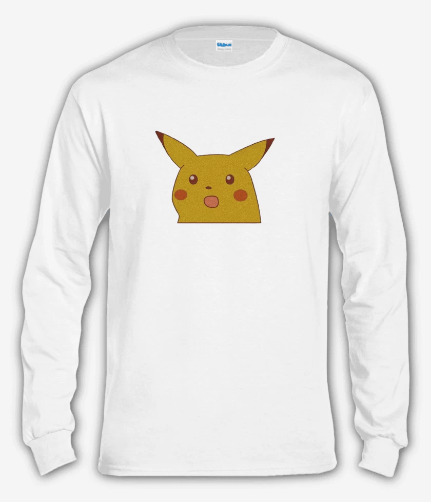 Polera manga larga Blanco de Pikachumeme