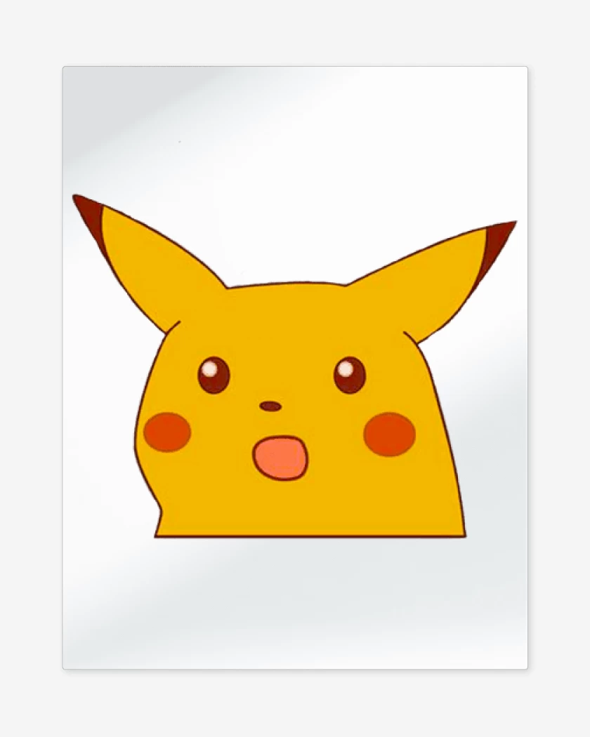 Print metalico Blanco de Pikachumeme