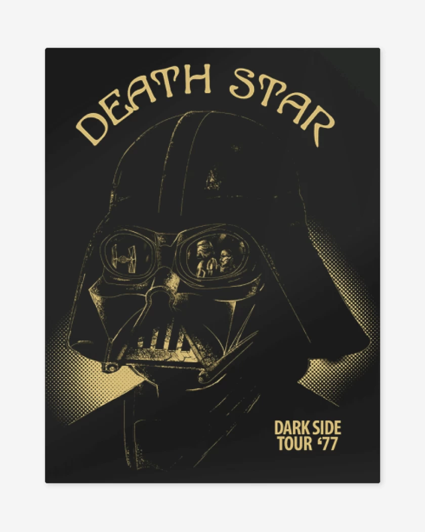 Print metalico Negro de Death star vader 