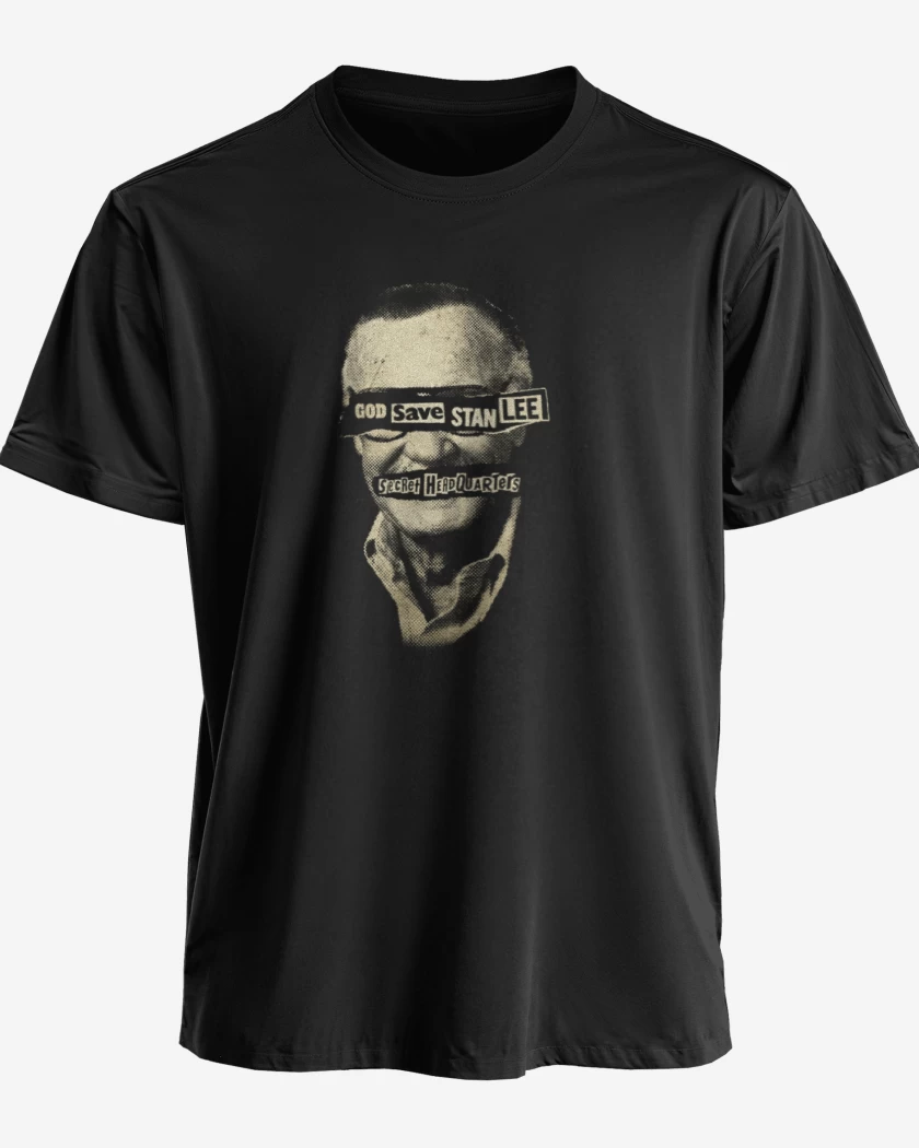 Polera premium Negro de God save stan lee