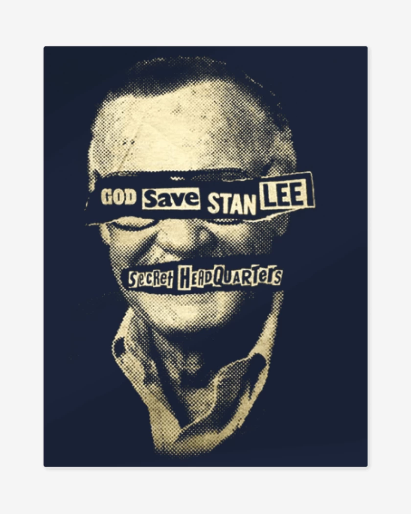 Print metalico Azul Marino de God save stan lee