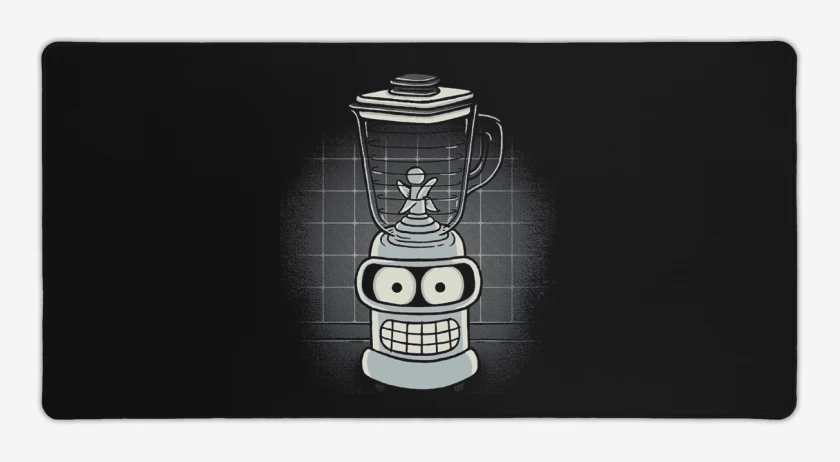 Mouse pad Gamer Negro de Licuadora bender