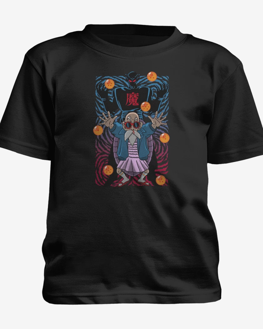 Polera de niño Negro de Roshi & piccoro daimacu 