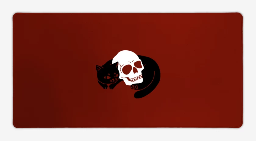 Mouse pad Gamer Rojo de Skull cat