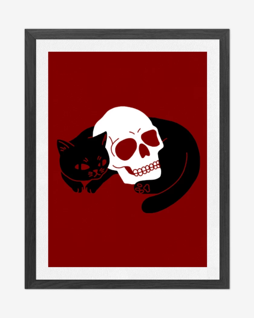 Cuadro decorativo Rojo de Skull cat