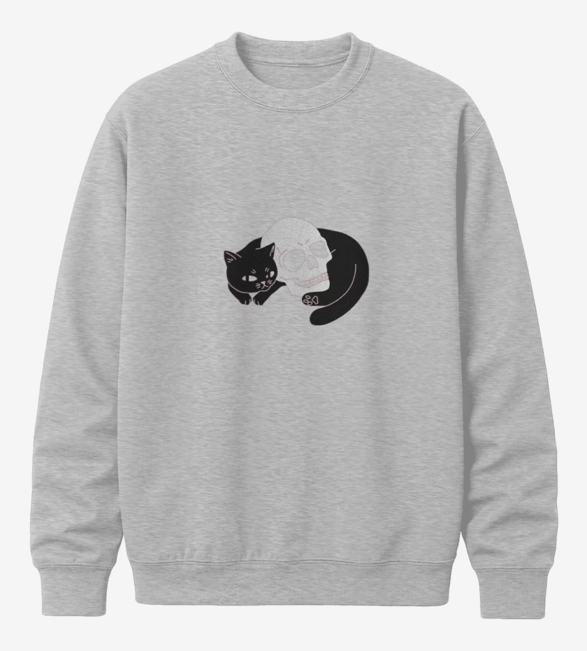 Poleron polo Gris Melange de Skull cat