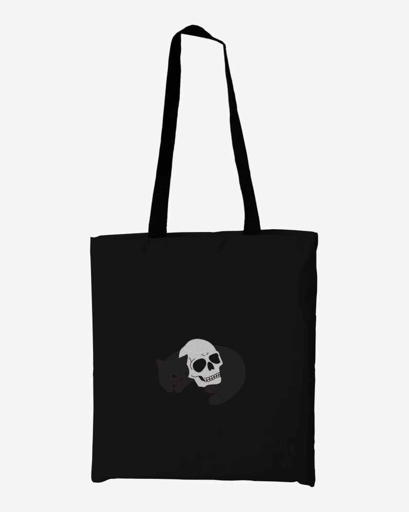 Totebag Negro de Skull cat