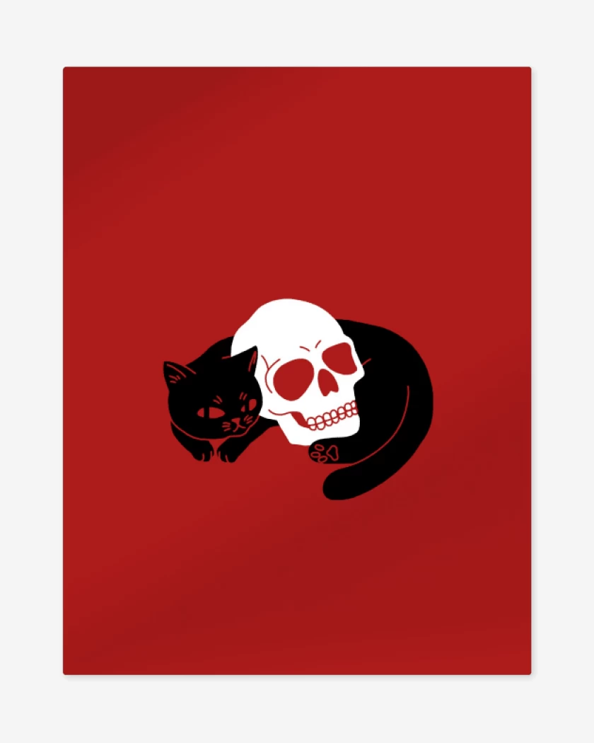 Print metalico Rojo de Skull cat
