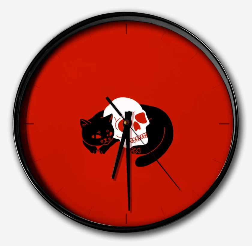 Reloj Rojo de Skull cat