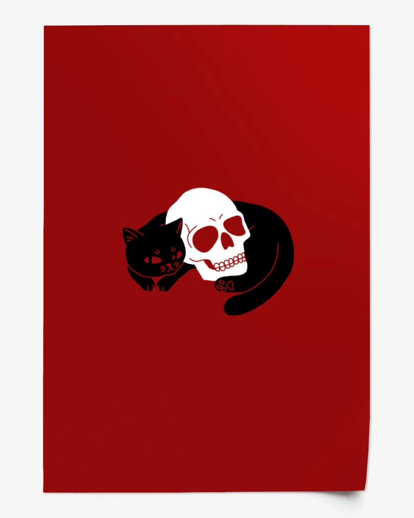 Print Rojo de Skull cat