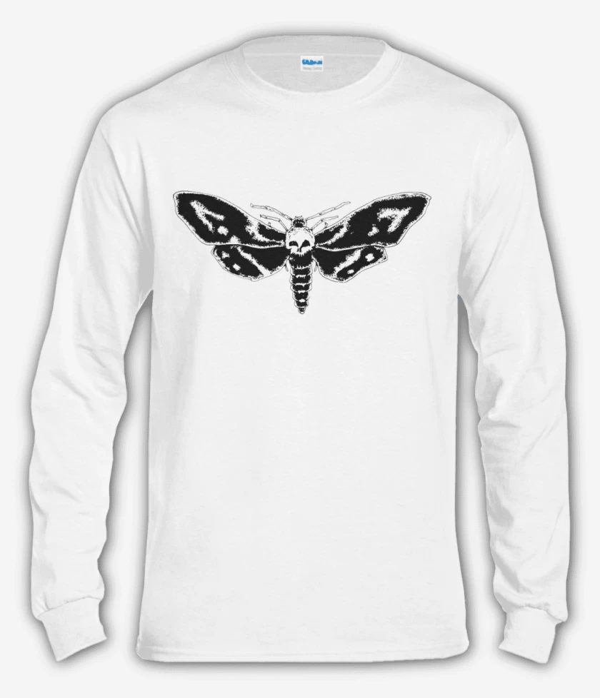 Polera manga larga Blanco de cabeza de muerte