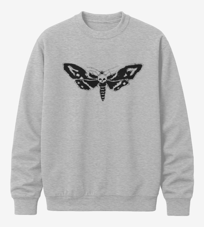 Poleron polo Gris Melange de cabeza de muerte