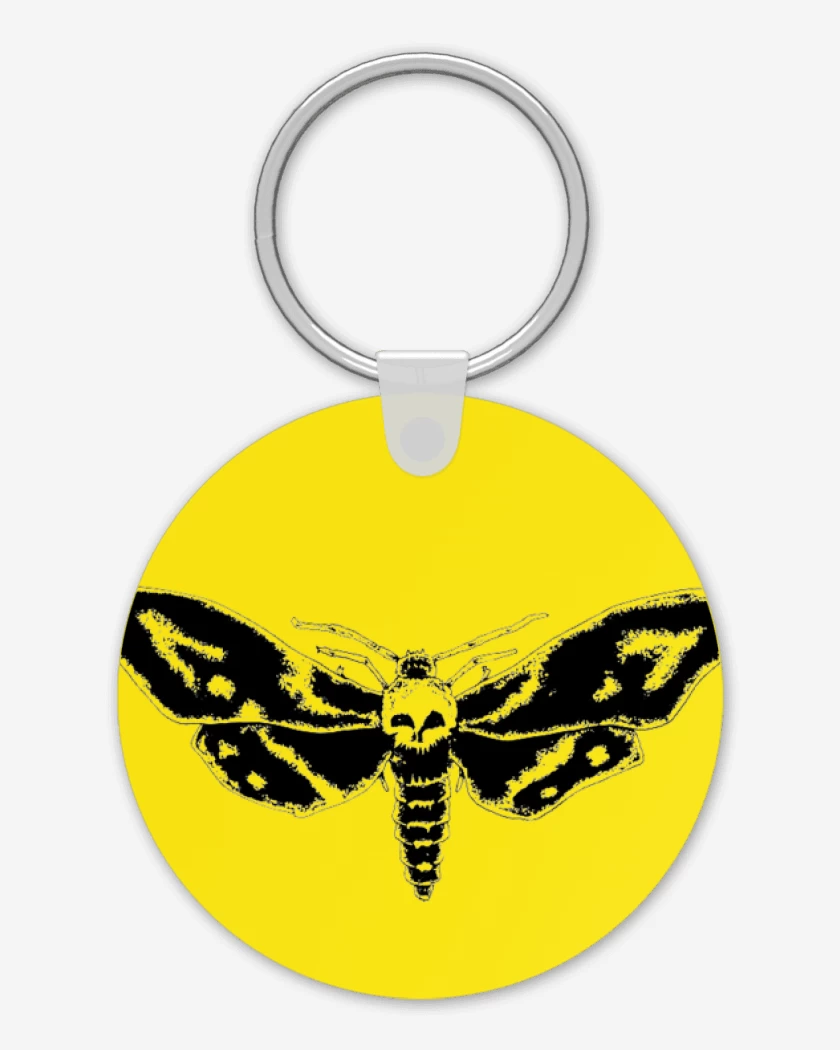 Llavero Amarillo de cabeza de muerte