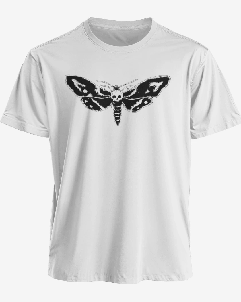 Polera premium Blanco de cabeza de muerte