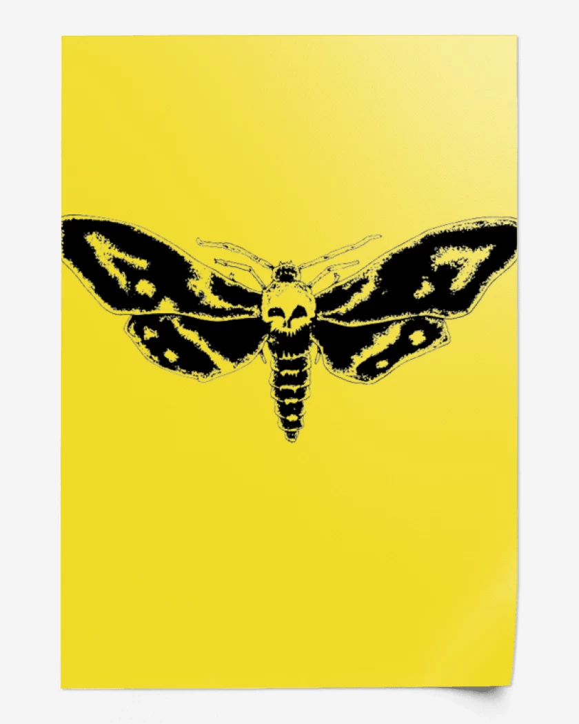 Print Amarillo de cabeza de muerte