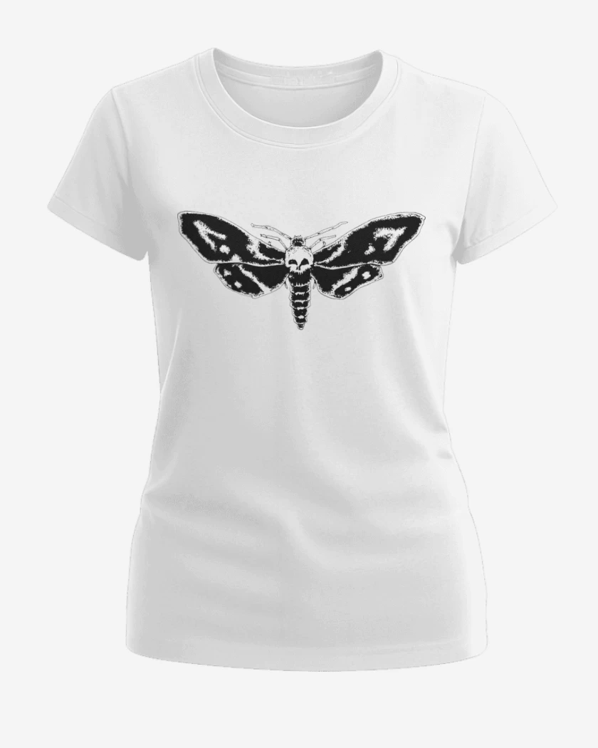Polera de Mujer Blanco de cabeza de muerte