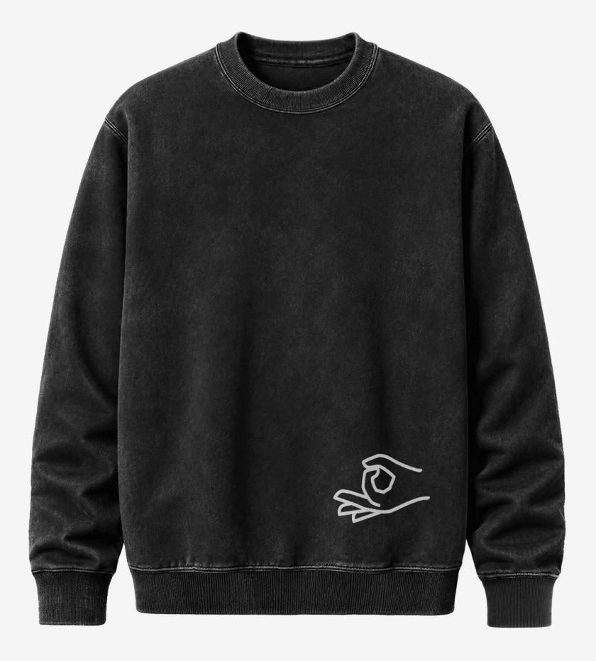 Poleron Polo Acid Wash Negro de Mira