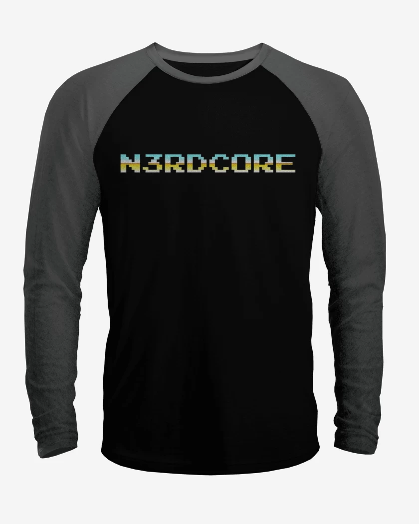 Polera Raglan Negro / Negro Heather de Nerdcore