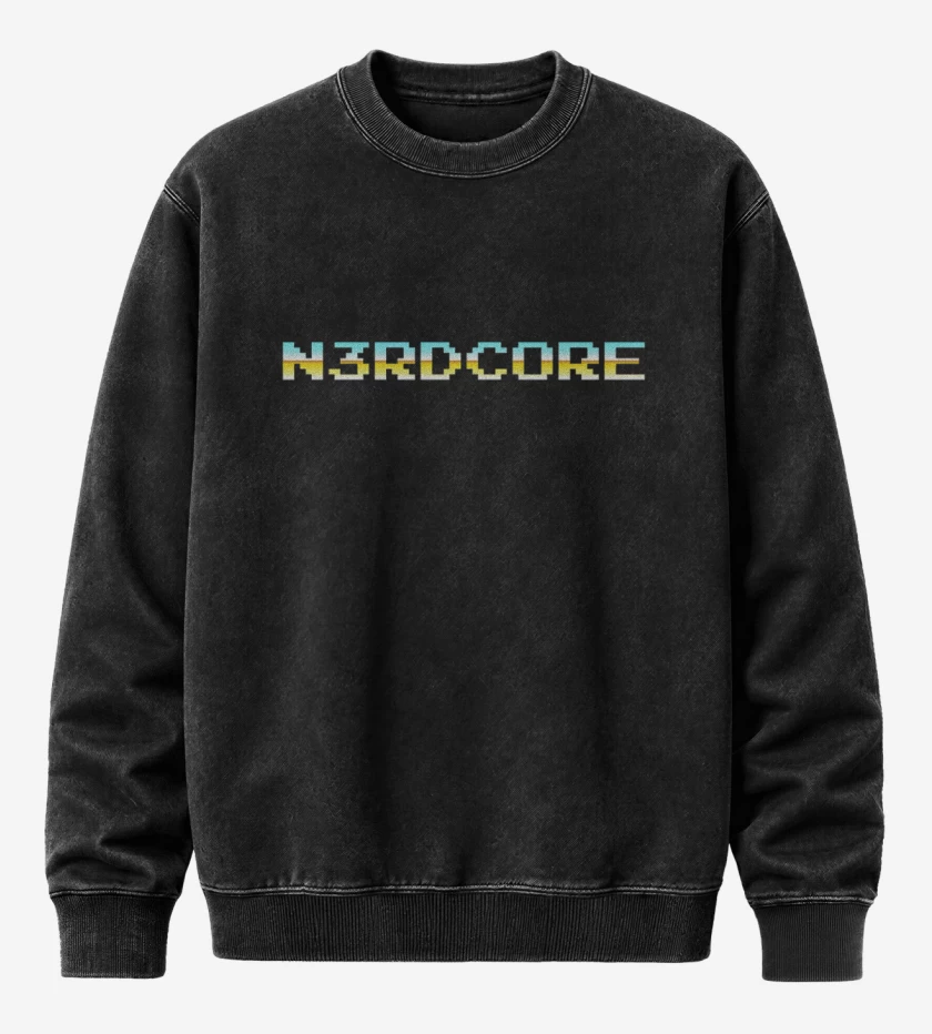 Poleron Polo Acid Wash Negro de Nerdcore