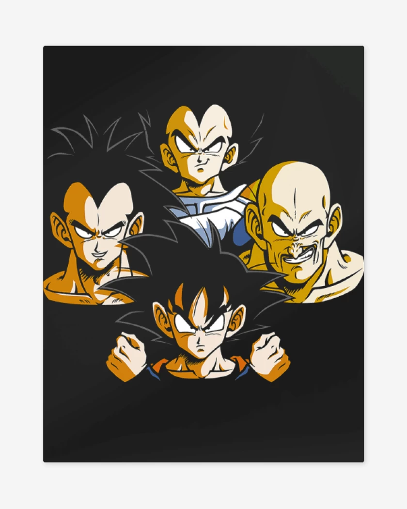 Print metalico Negro de Saiyans Rhapsody