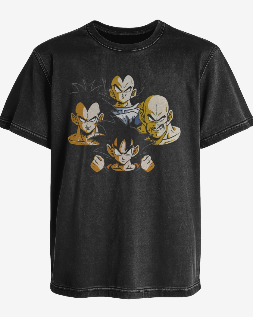 Polera desgastada Saiyans Rhapsody