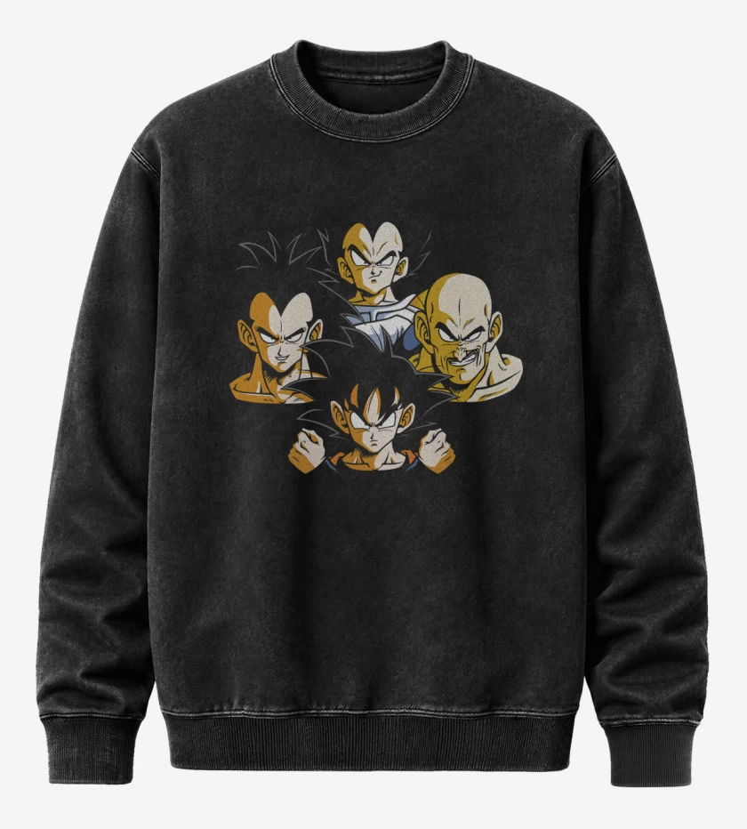 Poleron Polo Acid Wash Negro de Saiyans Rhapsody