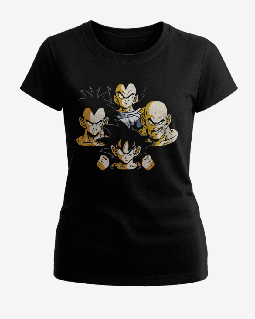 Polera de Mujer Negro de Saiyans Rhapsody