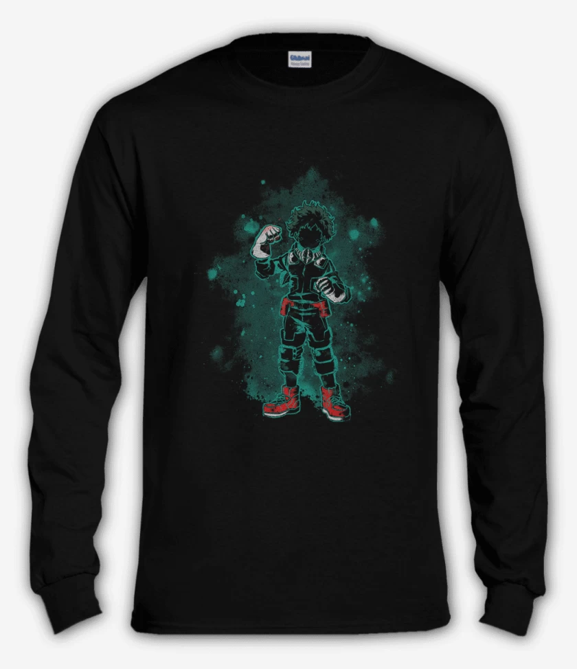 Polera manga larga Negro de Deku
