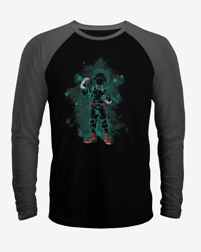 Polera Raglan Negro / Negro Heather de Deku
