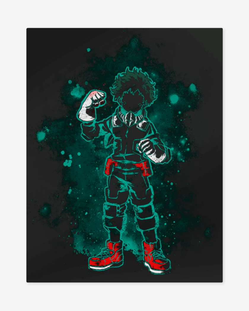 Print metalico Negro de Deku