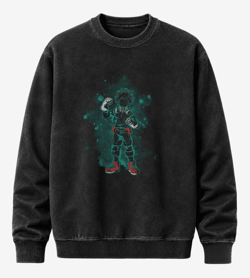 Poleron Polo Acid Wash Negro de Deku