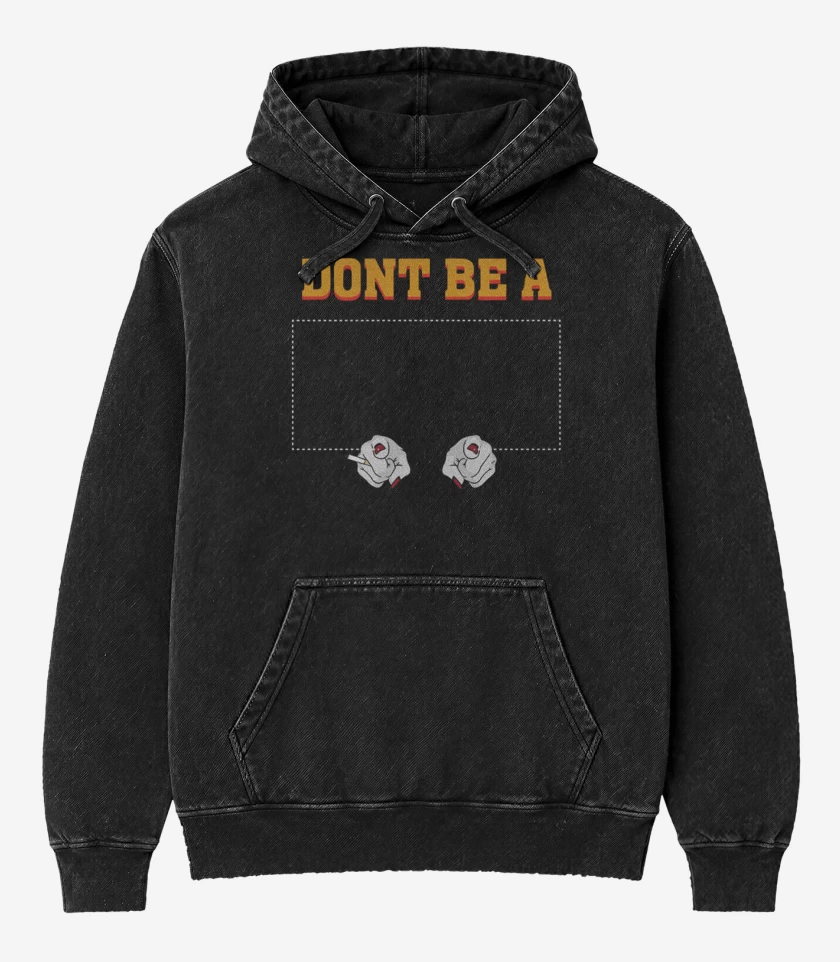 Poleron Canguro Acid Wash Negro de Dont be a