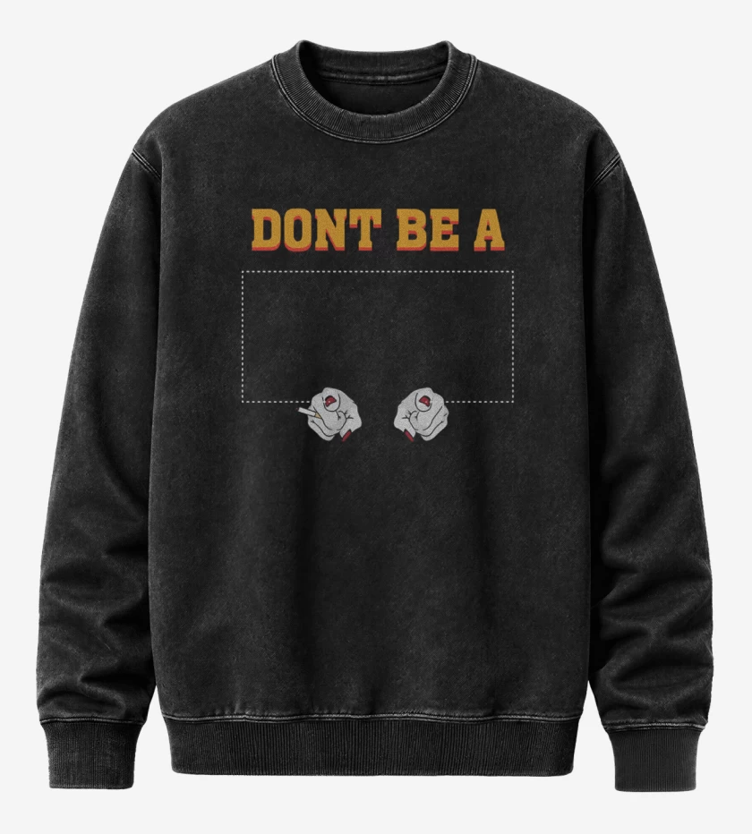 Poleron Polo Acid Wash Negro de Dont be a
