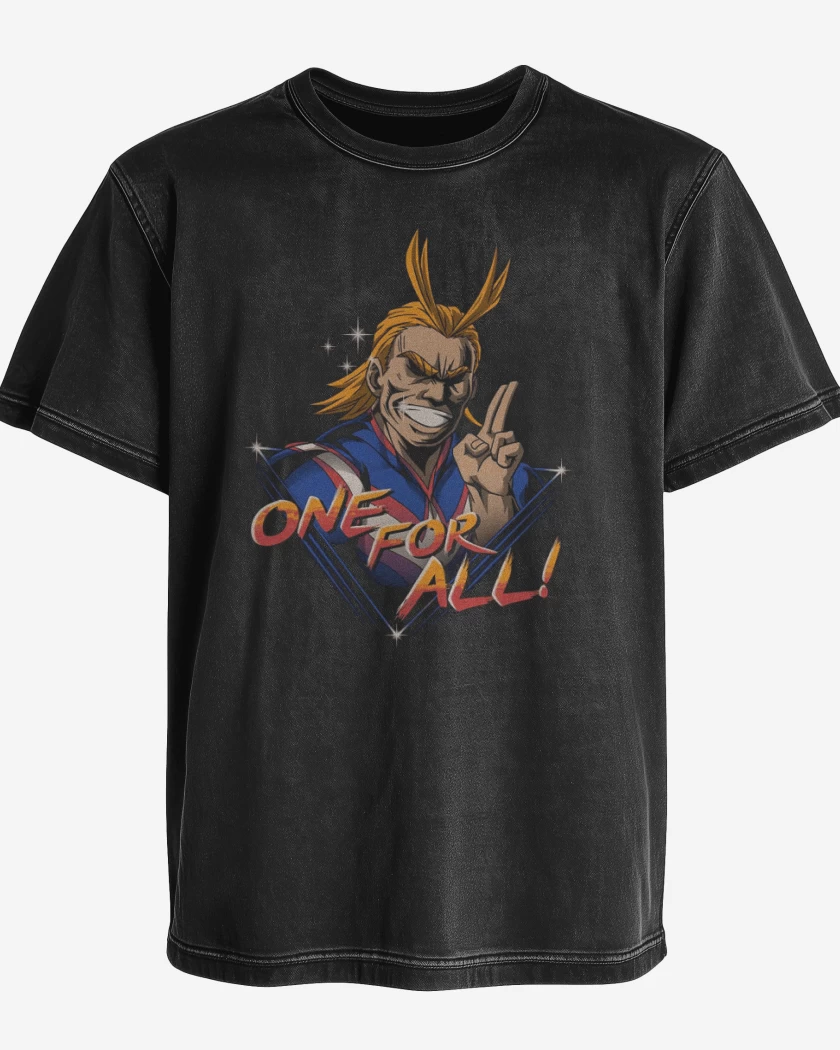Polera desgastada Negro de One for all
