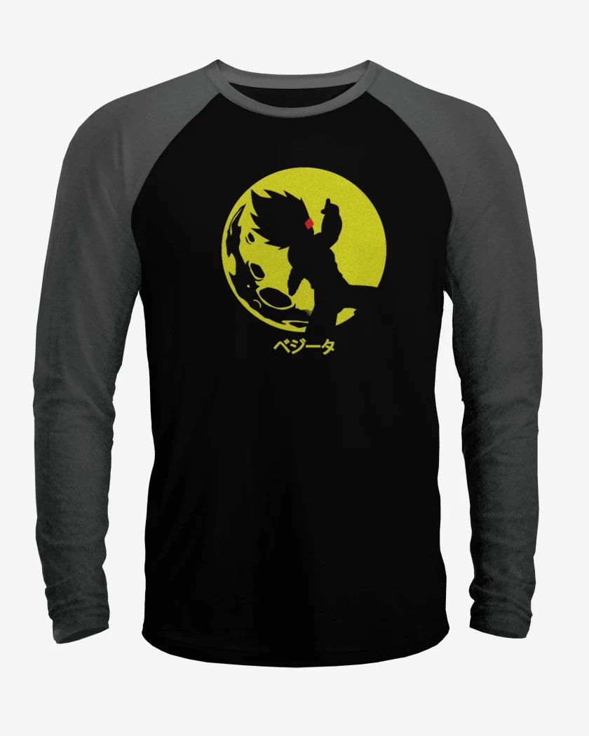 Polera Raglan Negro / Negro Heather de Vegeta Moon