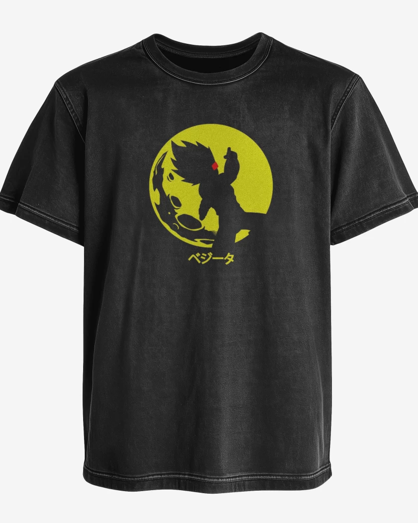 Polera desgastada Negro de Vegeta Moon