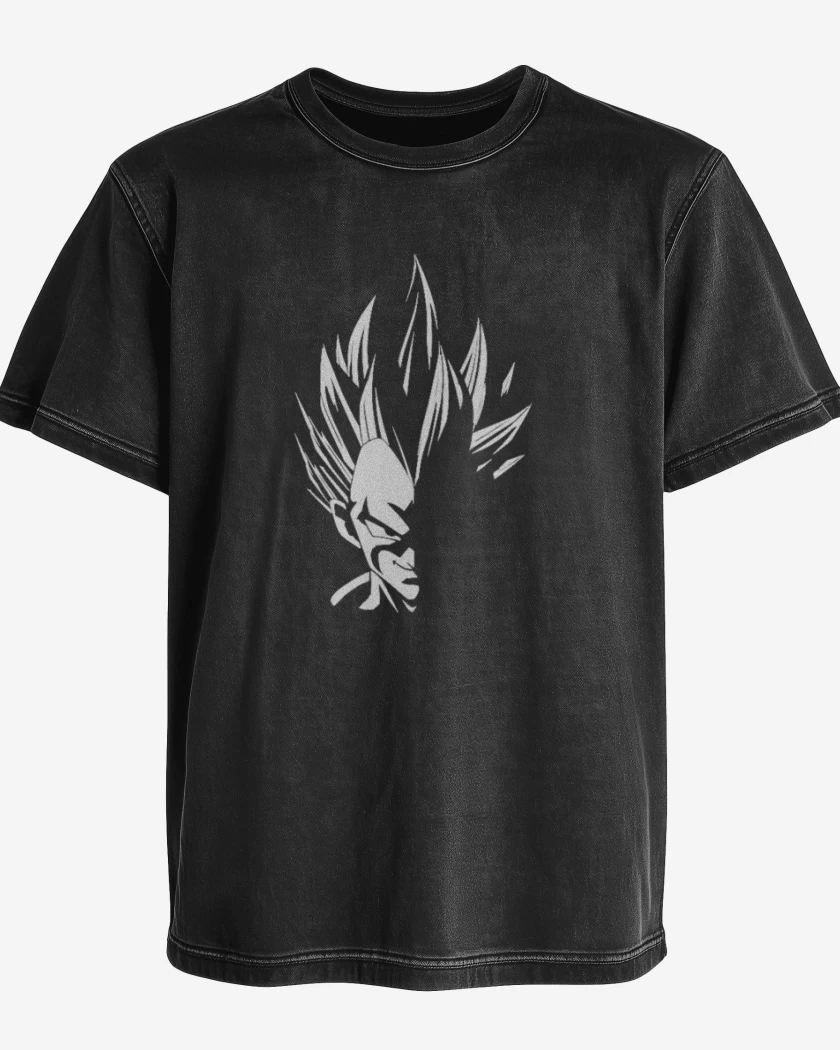 Polera desgastada Negro de Vegeta dark
