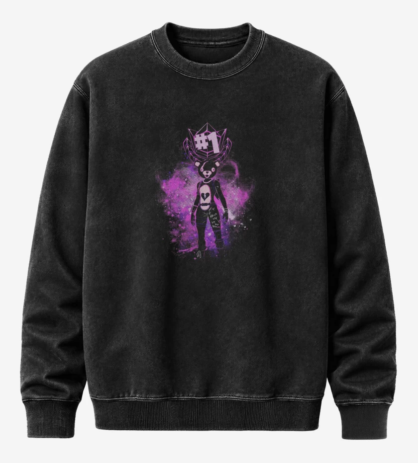 Poleron Polo Acid Wash Negro de Osito fornite n°1