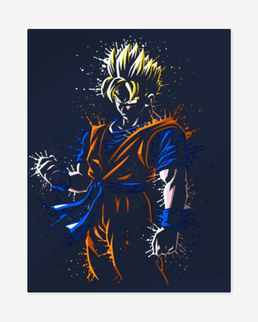 Print metalico Azul Marino de Gohan del futuro 