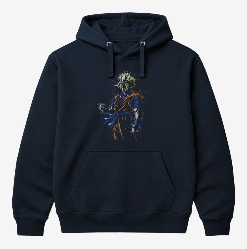 Polerón Canguro Azul Marino de Gohan del futuro 