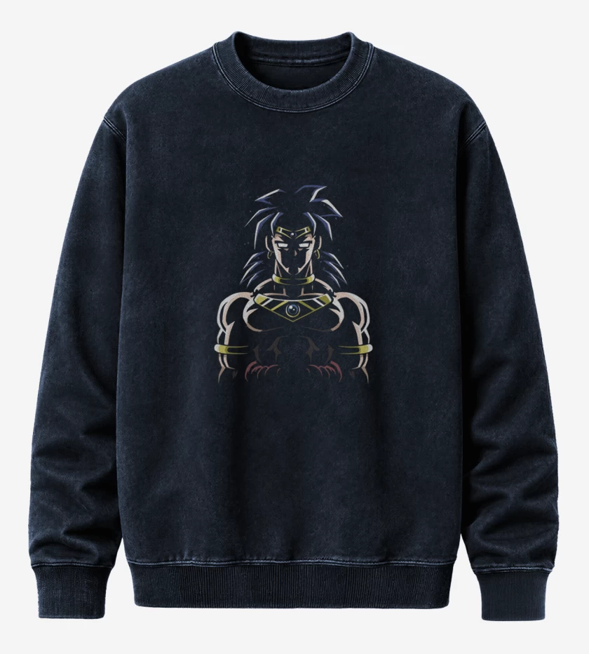 Poleron Polo Acid Wash Azul Marino de Broly sad 