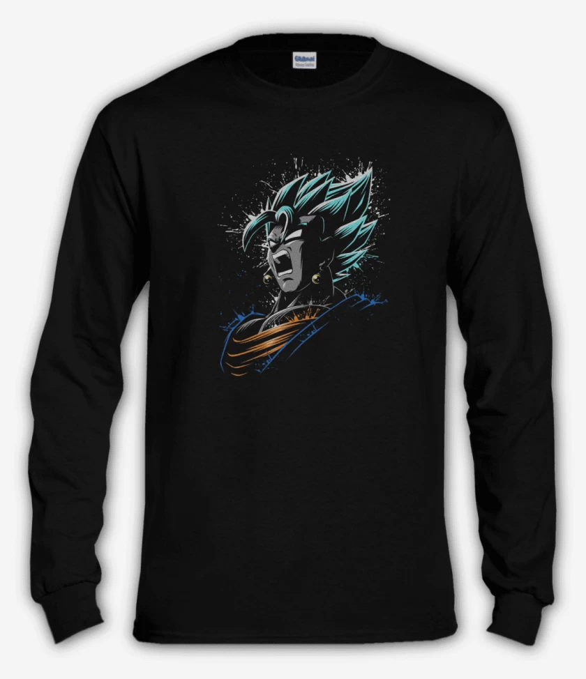 Polera manga larga Negro de super vegeto 